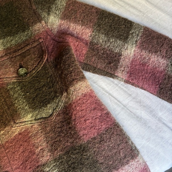 Aritzia Wilfred Free The Ganna Jacket Wool Blend Size XS Brown Pink Cream Plaid - Picture 8 of 8